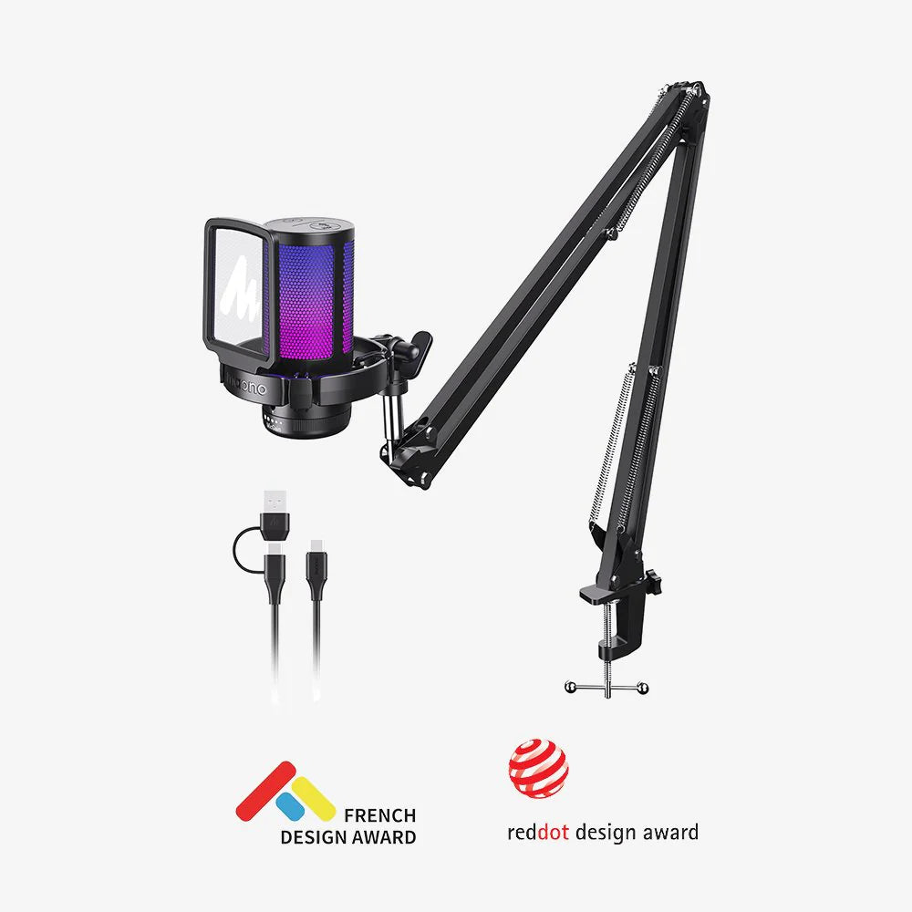 Maono DM20 USB Gaming Microphone With Boom Arm
