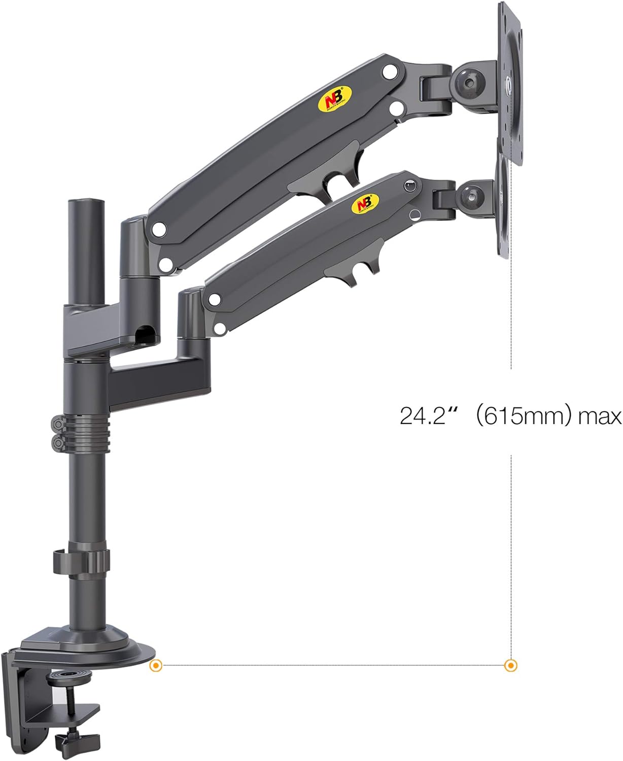 NB H180 Dual Monitor Desk Mount Full Motion Monitor Arm