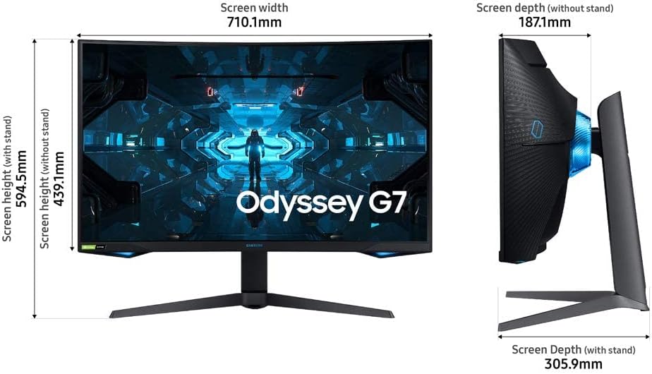 SAMSUNG 32” Odyssey G7 Series WQHD (2560x1440) Curved Gaming Monitor