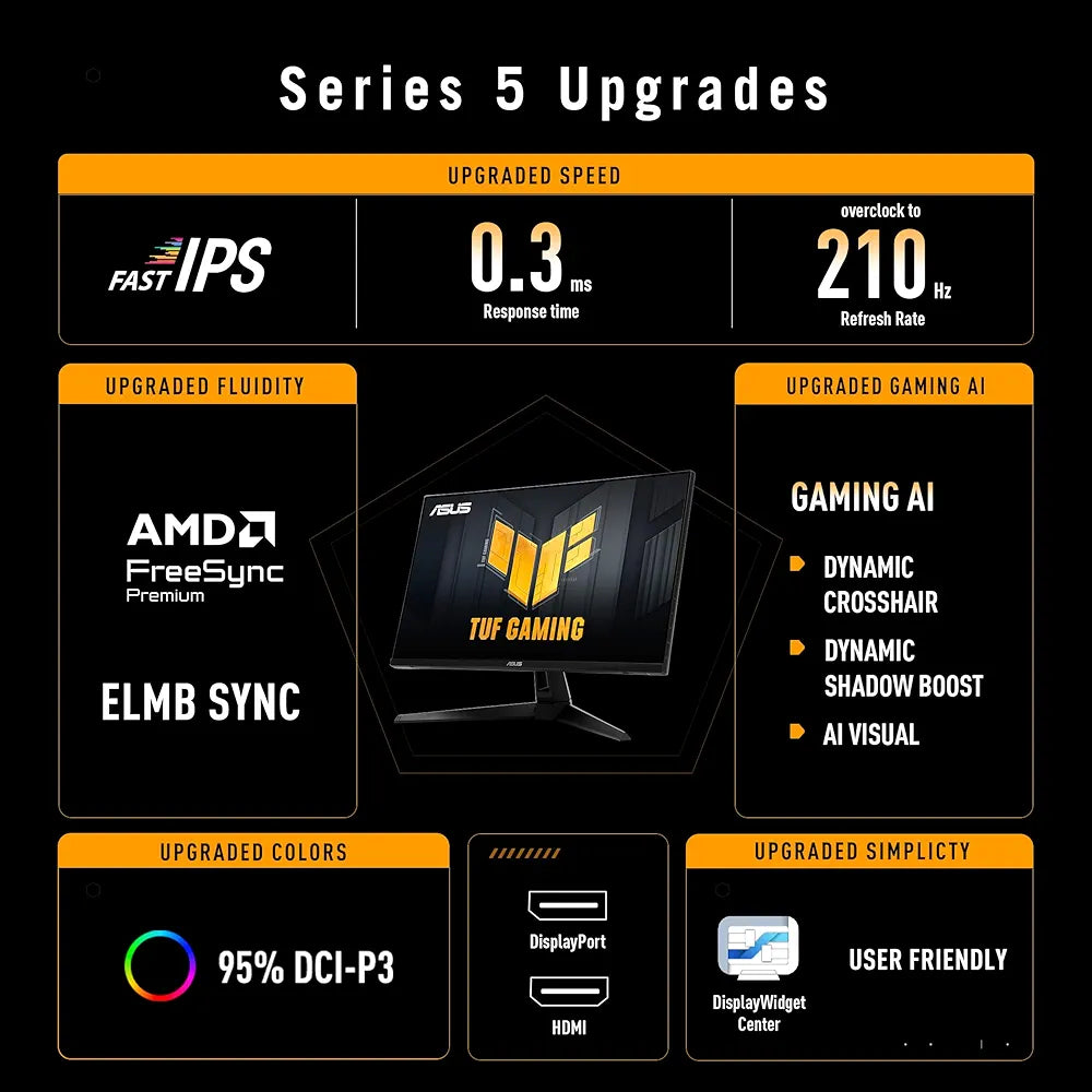 ASUS 27-inch TUF Gaming VG27AQ5A 210Hz QHD Monitor