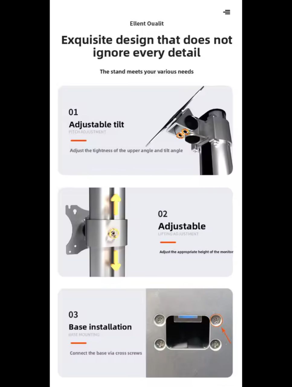 Dual Monitor Arm For 17 to 49 Inches Monitor