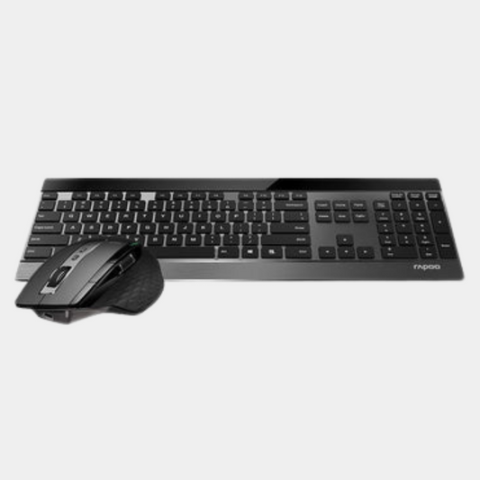 Rapoo MT980S Multi-mode Slim Wireless Metal Keyboard & Rechargeable Laser Mouse
