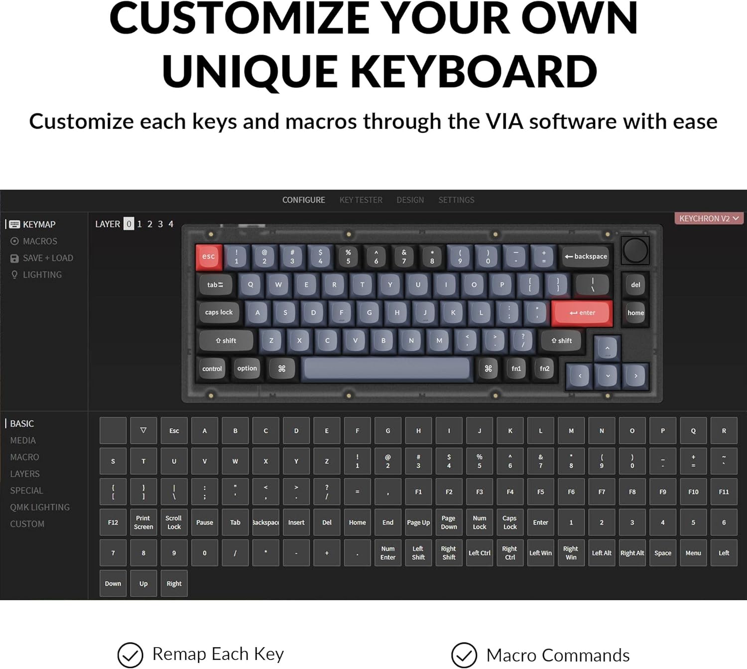 Keychron V2 QMK Wireless Gaming Mechanical Keyboard
