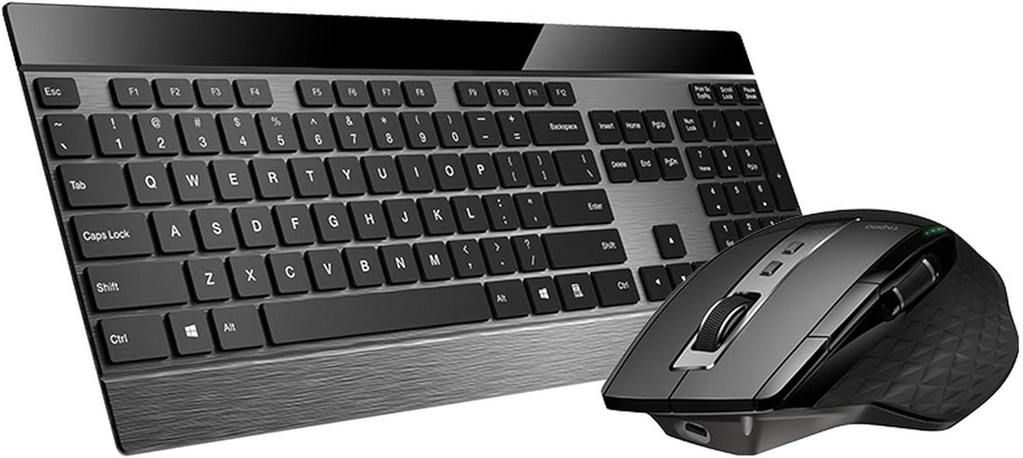 Rapoo MT980S Multi-mode Slim Wireless Metal Keyboard & Rechargeable Laser Mouse
