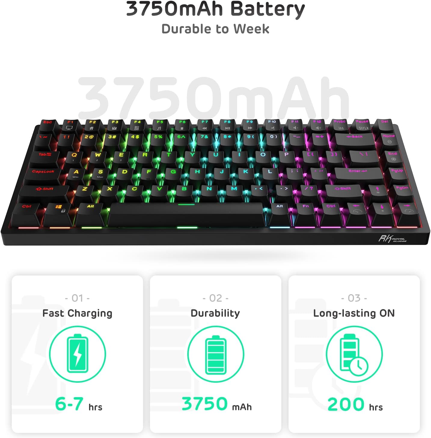 ROYAL KLUDGE RK84 RGB 75% MECHANICAL KEYBOARD