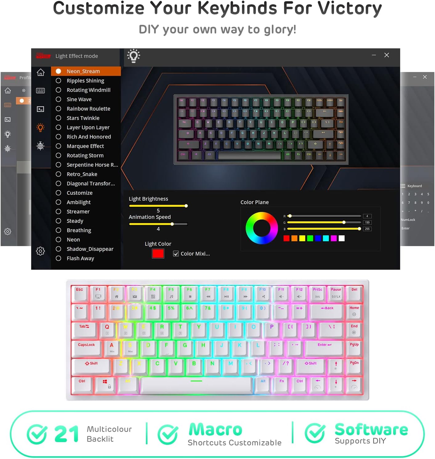 ROYAL KLUDGE RK84 RGB 75% MECHANICAL KEYBOARD