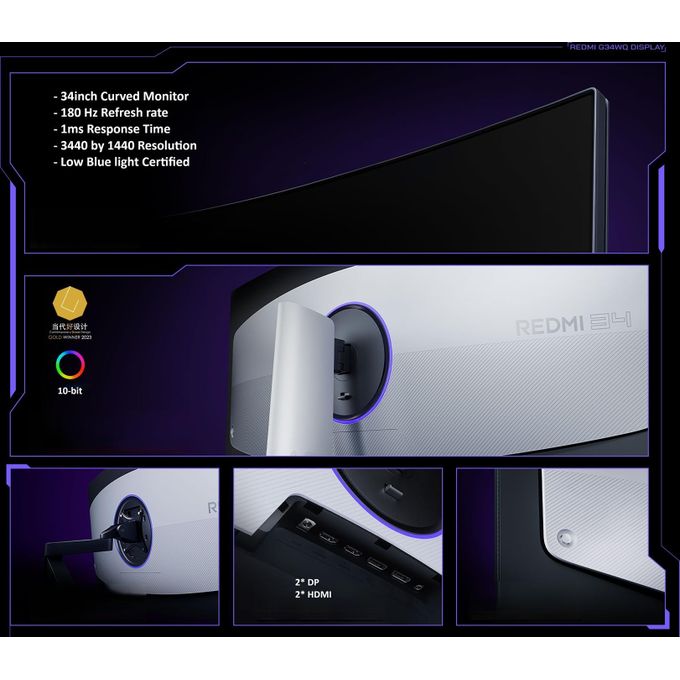 Redmi G34WQ 180HZ WQHD Curved Gaming Monitor