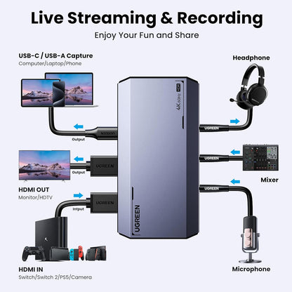 UGREEN 4K 60FPS HDMI VIDEO CAPTURE CARD